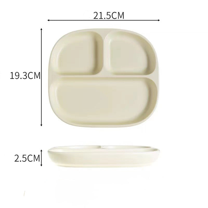 Ceramic Divided Breakfast Plate | 8.5-Inch Pastel Sectioned Dish