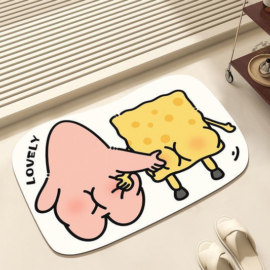 Lovely Couple Bathroom Absorbent Mat - Size 40x60cm / 50x80cm | Quick-Drying and Absorbent