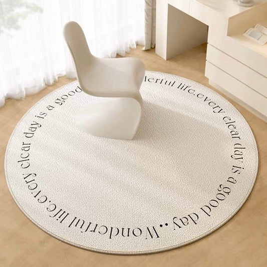 Ivory White Circular Bedside Rug - Wuli Home
