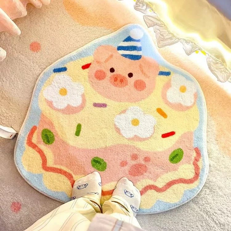 Piggy‘s Cake Plush Bedside Rug - Wuli Home