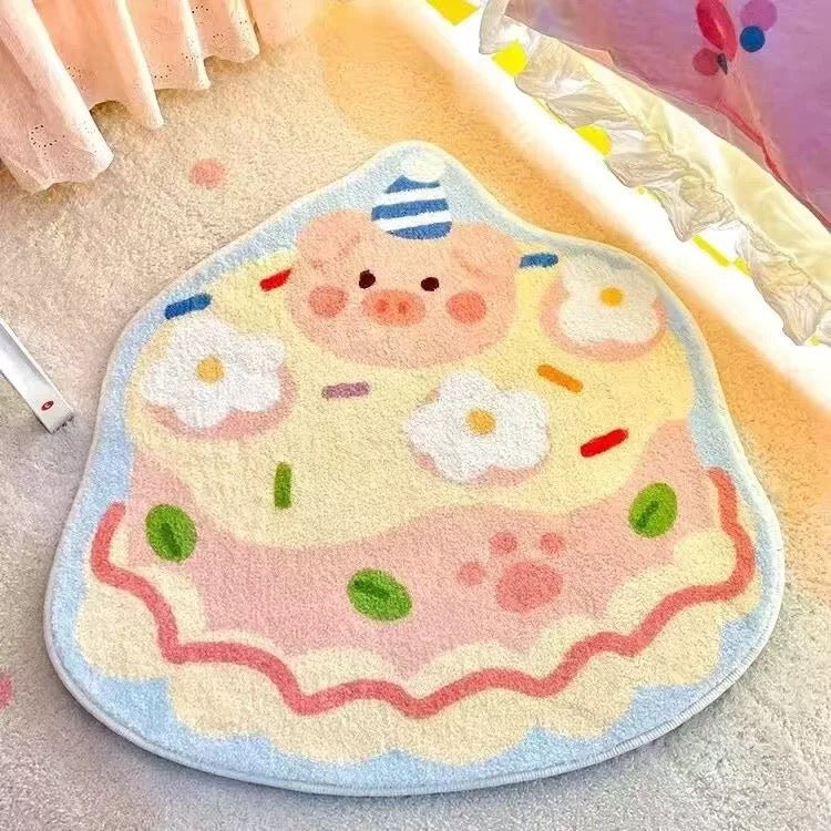 Piggy‘s Cake Plush Bedside Rug - Wuli Home